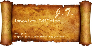 Janovics Témisz névjegykártya